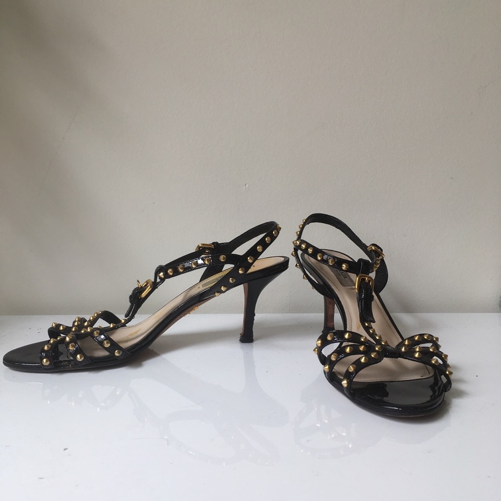 Prada studded kitten heels.